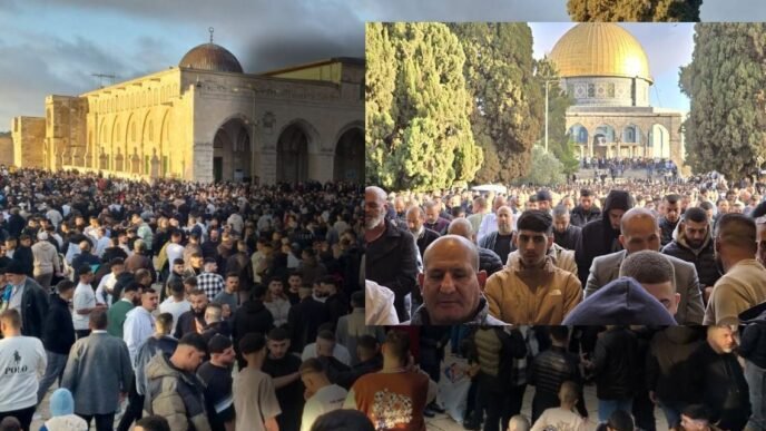 İsrail engeline rağmen 120 bin kişi Mescid-i Aksa’da